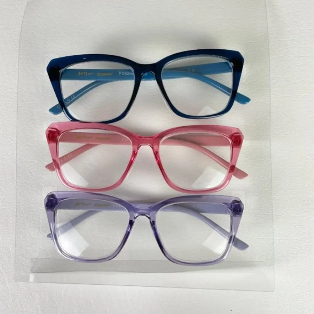 Betsey Johnson +1.50 Reading Glasses Purple Pink Blue